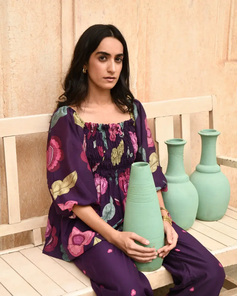 Purple Peplum Top