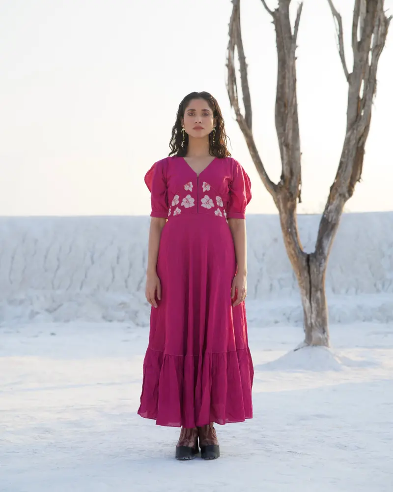 Purple Silk Maxi Dress