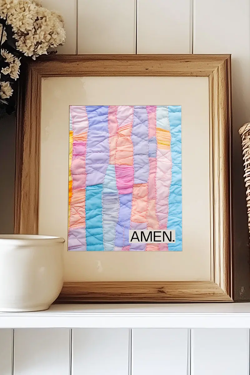 Quilted Amen Ready To Frame Canvas Print
