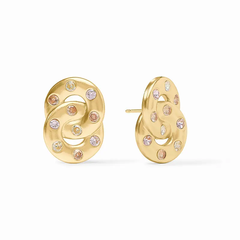 Rainbow Infinity Earrings in Champagne Radiance