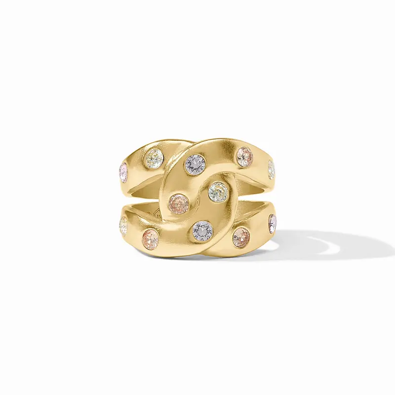 Rainbow Infinity Ring in Champagne Radiance