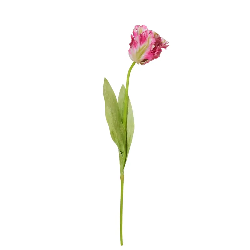 Real Touch Pink Parrot Tulip Stem 28 in