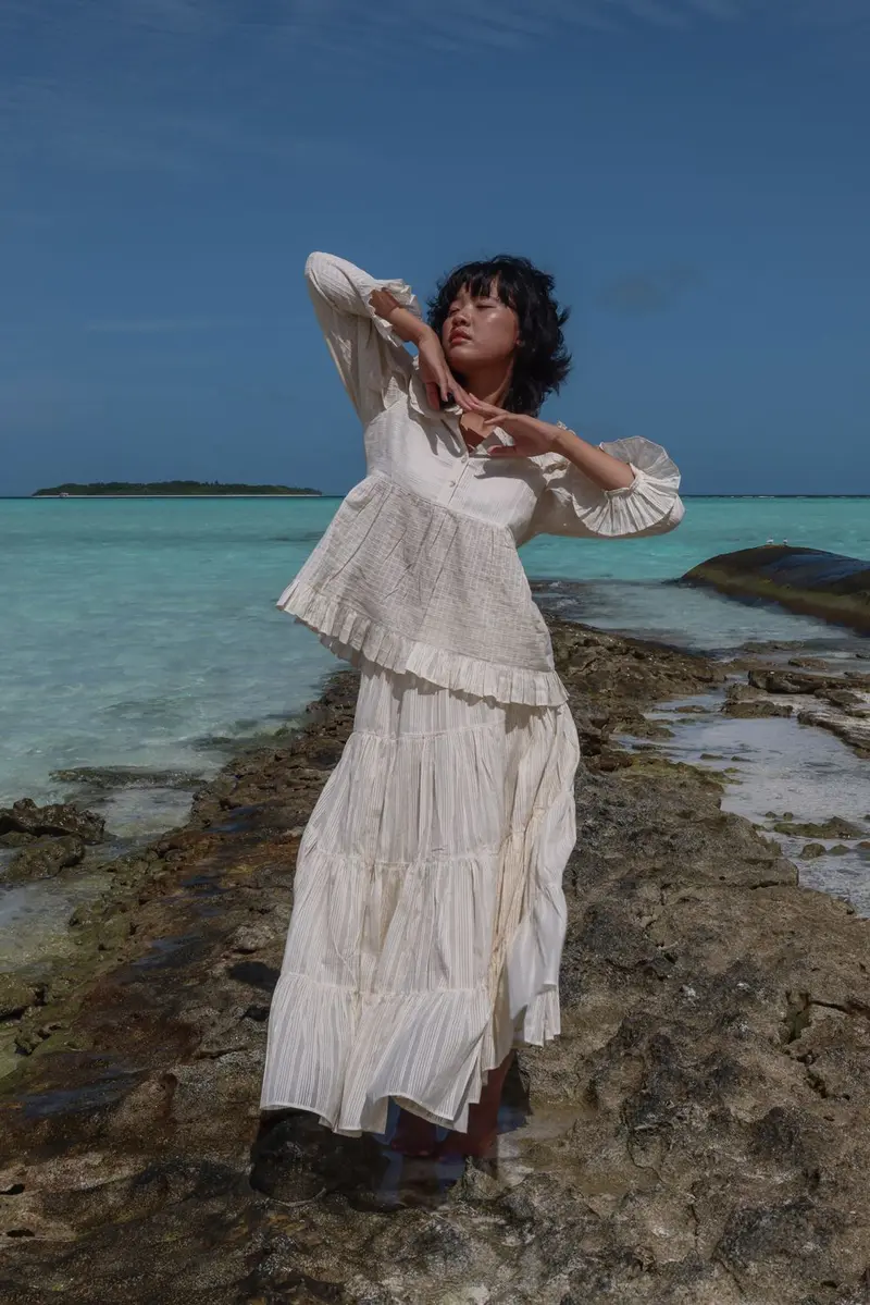 Recycled Cotton Off-White Skirt