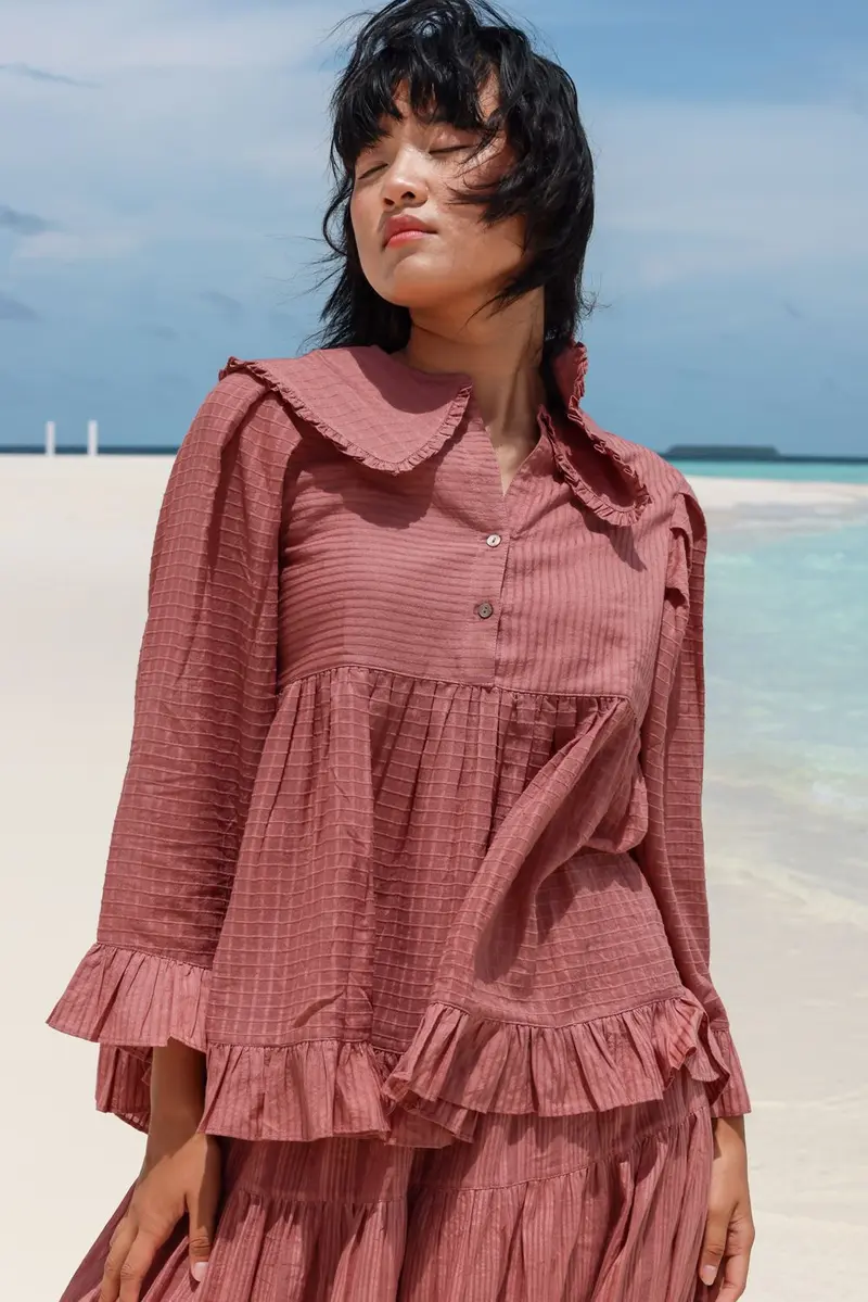 Recycled Cotton Pink Tunics Top