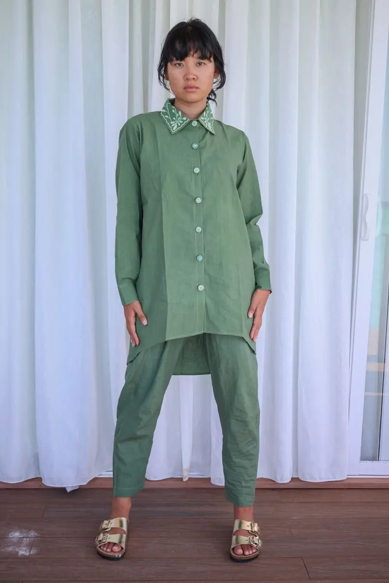 Recycled Green Cotton Pants