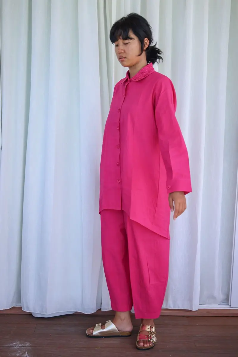 Recycled Pink Cotton Pants
