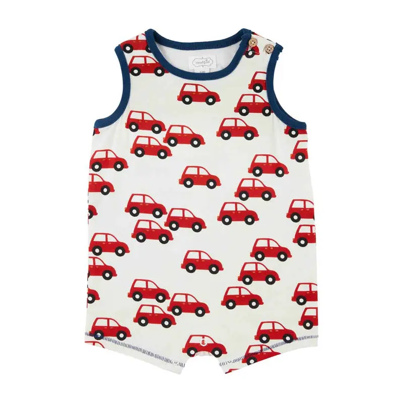 Red Car Romper by Mud Pie