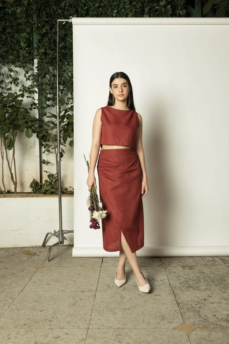 Red Crop Top with Strings