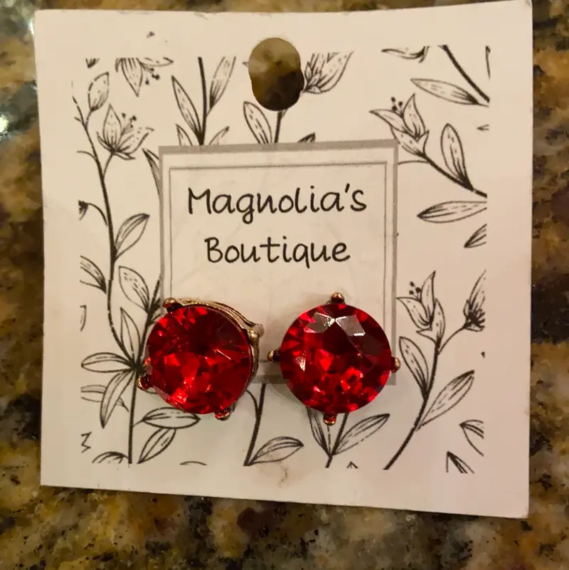Red Gem Earrings