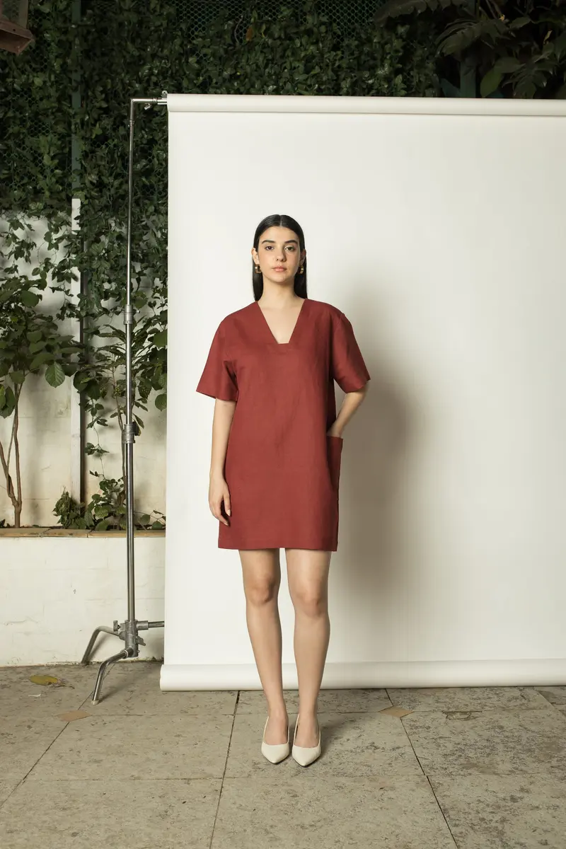 Red Plunge Dress