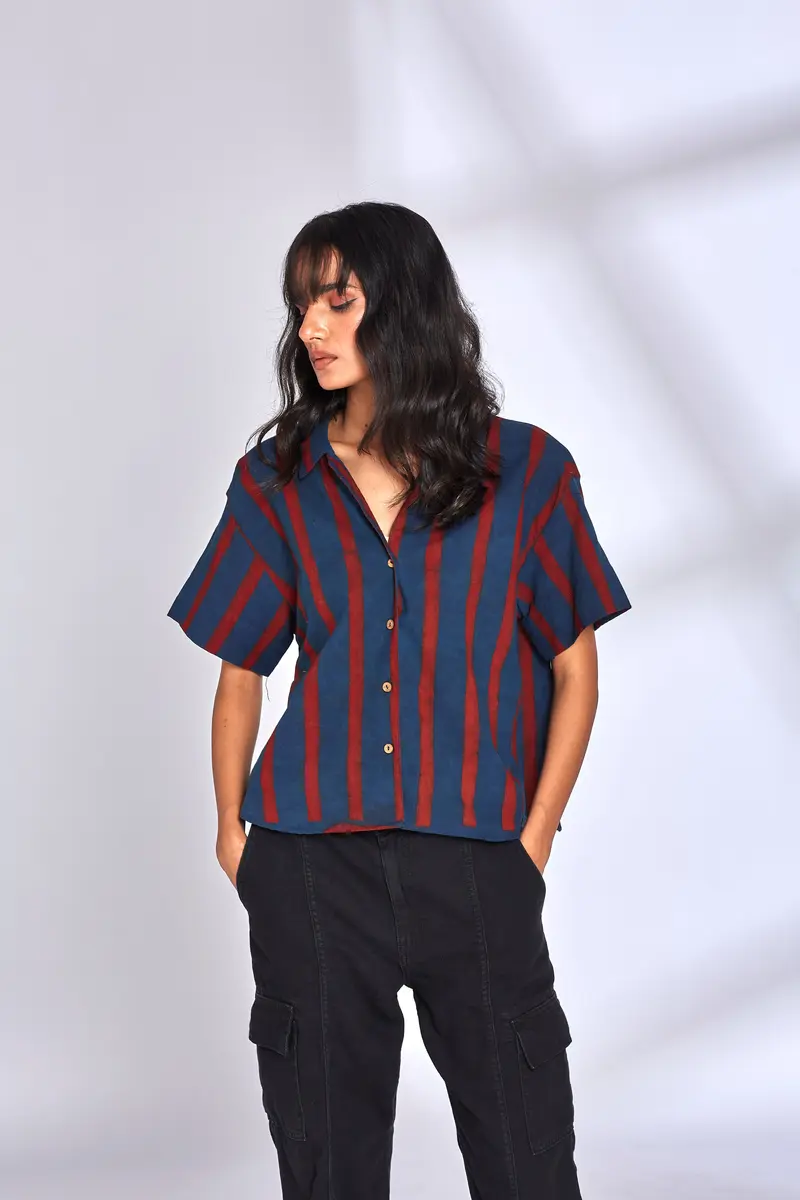 Red Striped Indigo Shirt