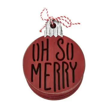 Red Xmas Ornament Coasters by Mudpie
