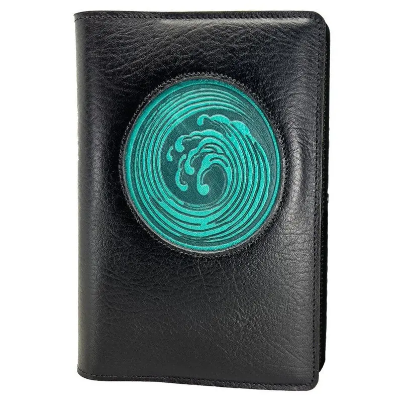 Refillable Leather Icon Journal, Enso Wave