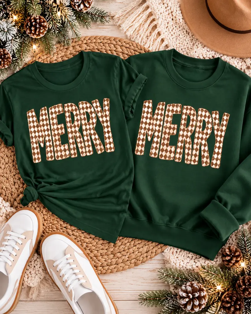 Retro Merry Tee or Sweatshirt