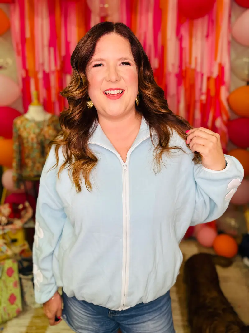 Retro Weekend Fleece Full Zip- Daisies