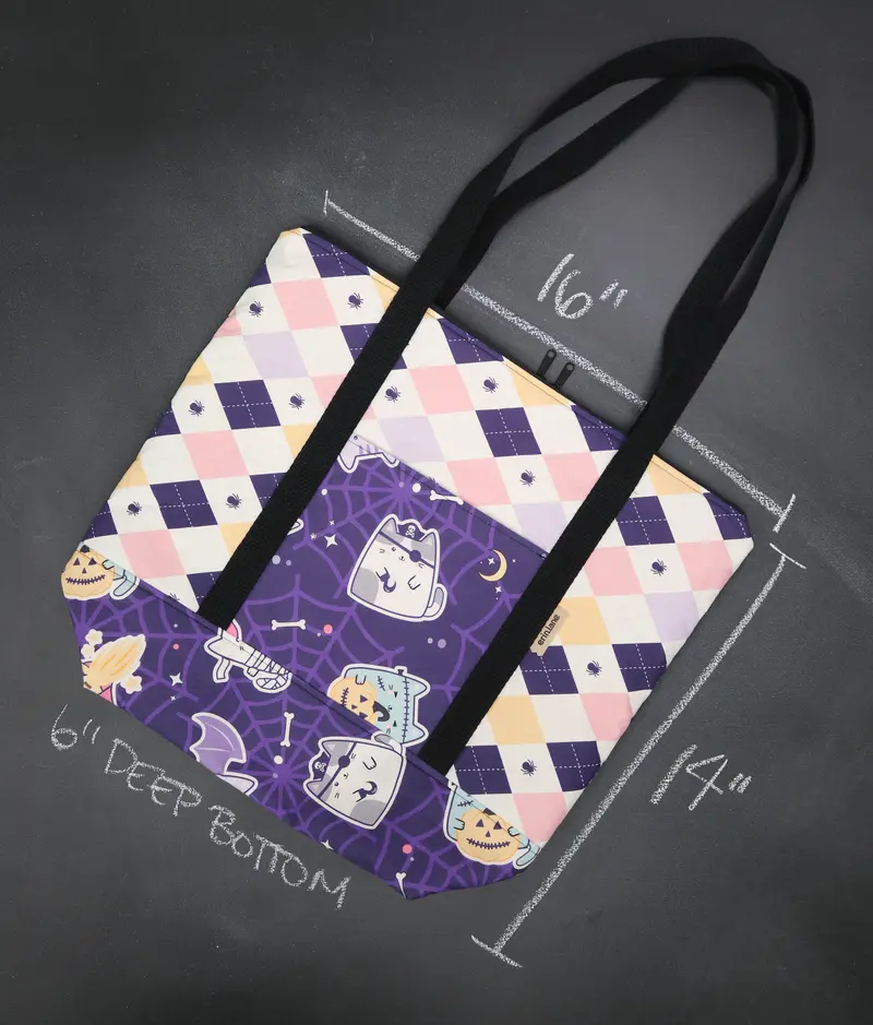 Reversible Hither Thither Tote Bag in Meowster