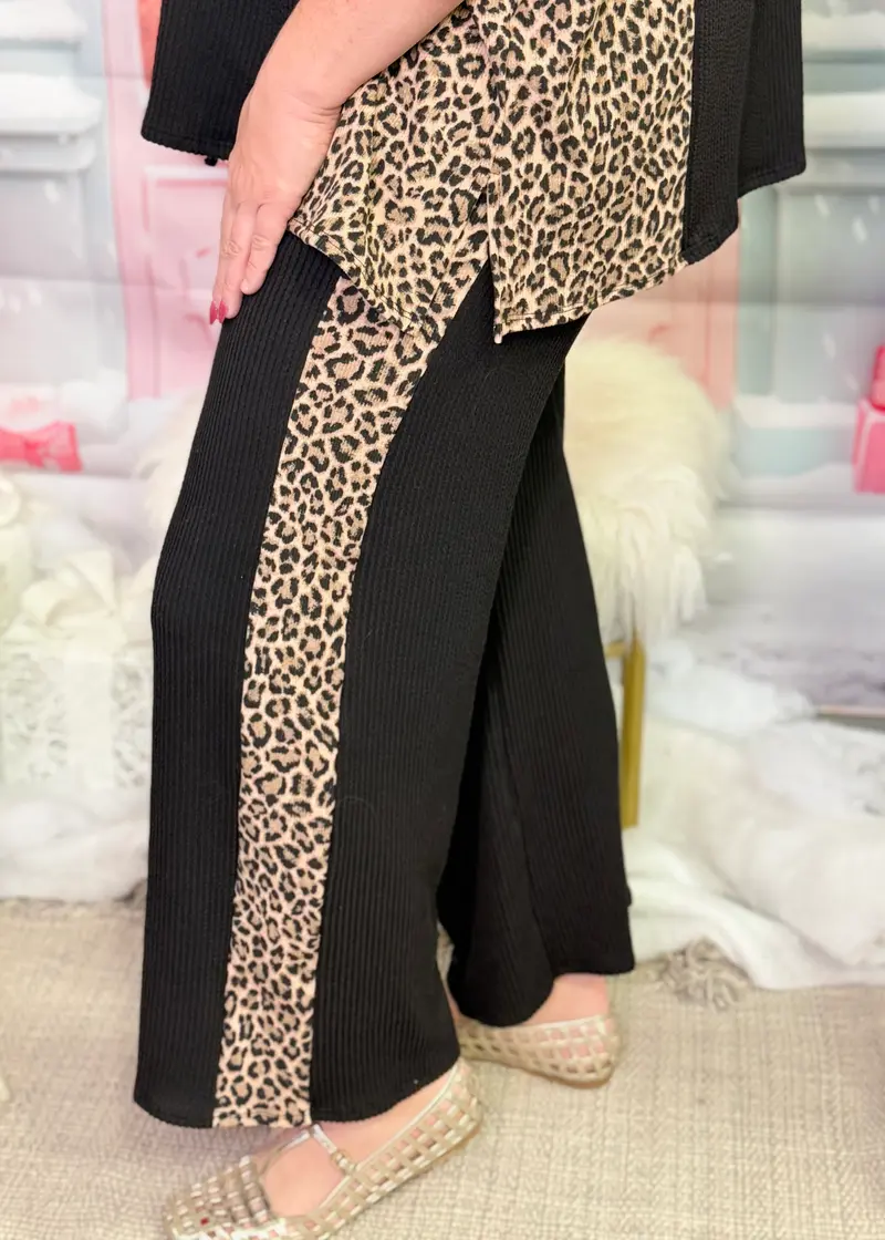 Ribbed Leopard Striped Pants - FINAL SALE