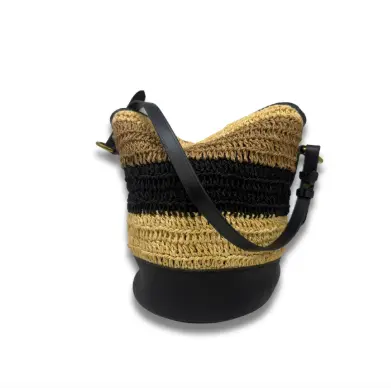 Richmond Bucket Bag - Striped Raffia SAMPLE