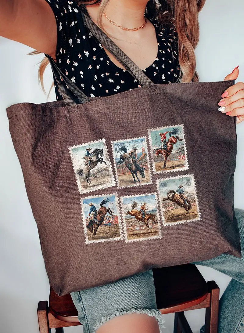 Rodeo Stamps Canvas Jumbo Tote