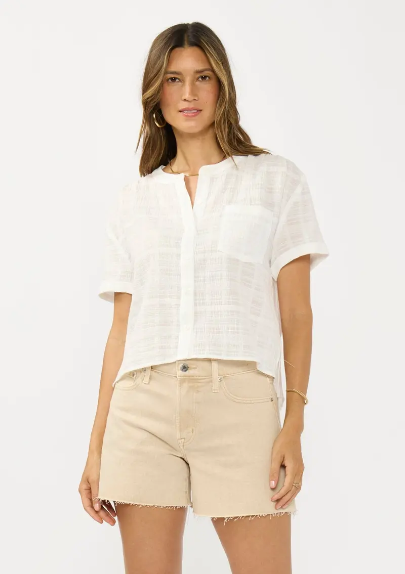 Rosine Button Front Top