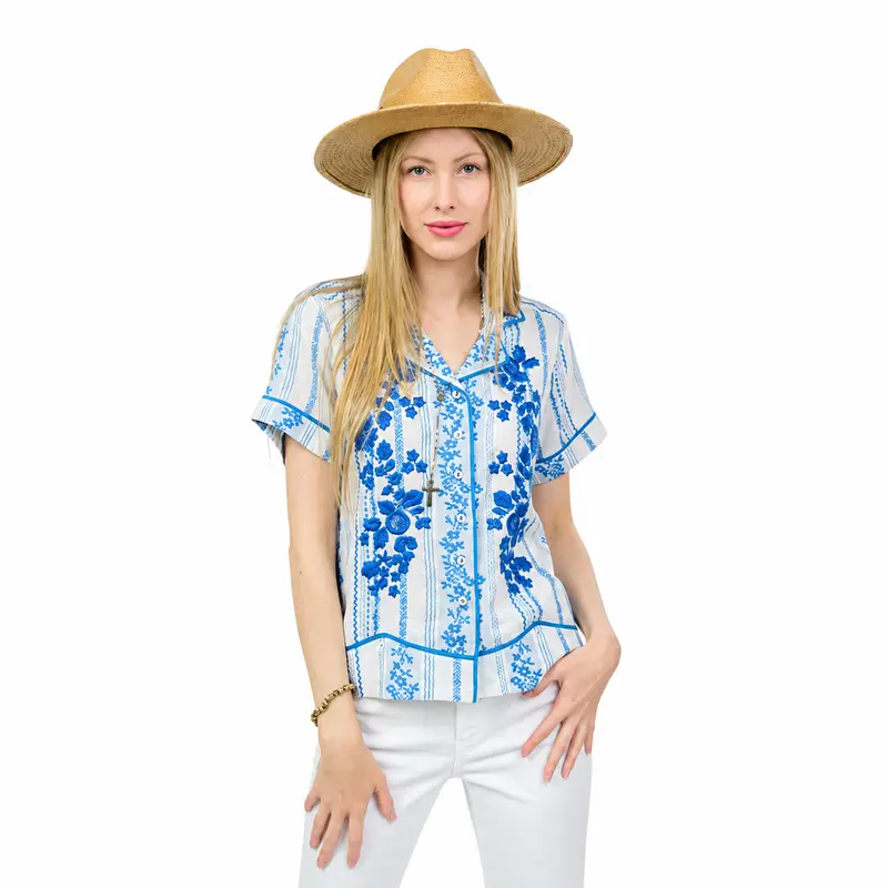 Rosita Top in Blue Rose