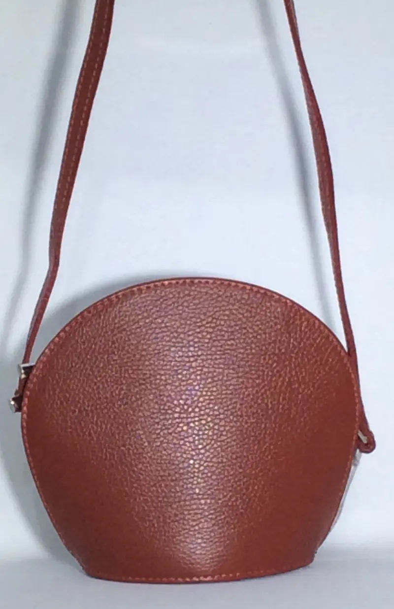 Rounded Shape Italian Shoulder Bag