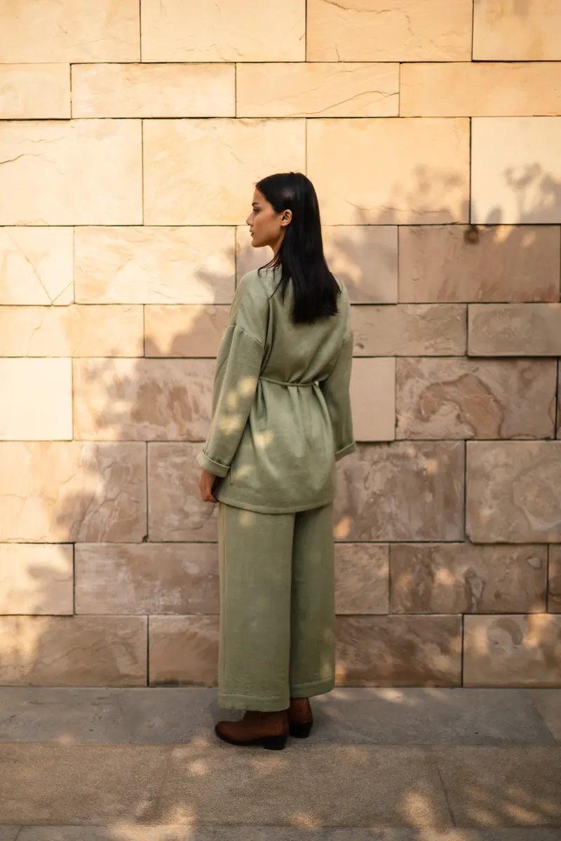 Sap Green Merino Wool Pansy Top
