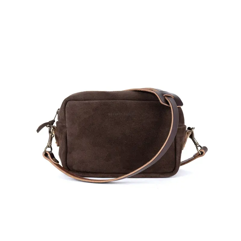 SARAH LEATHER CROSSBODY - CHOCOLATE SUEDE