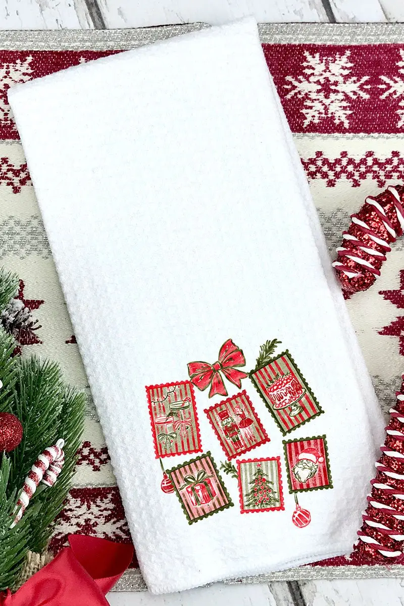 Sealed With A Claus Waffle Kitchen Towel