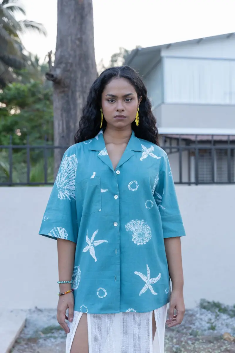 Seashell Camp Collar Shirt