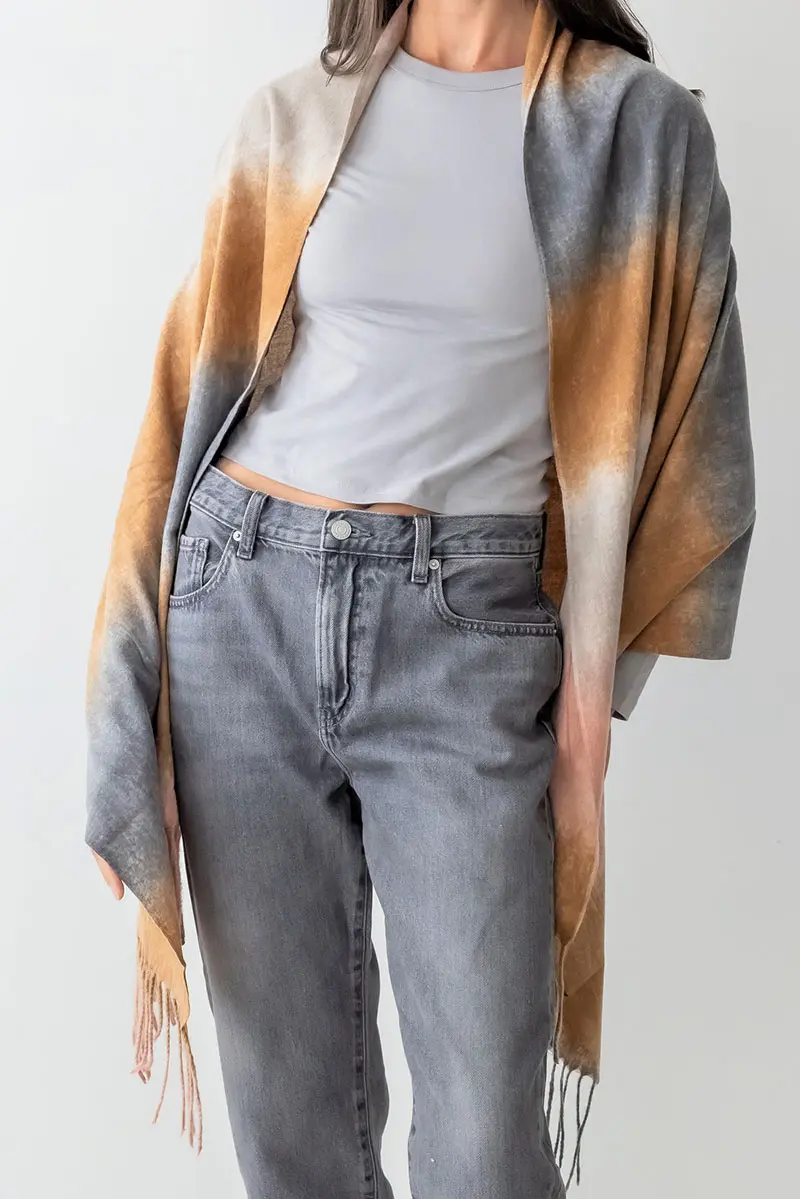 Seattle Skyline Long Scarf, Beige