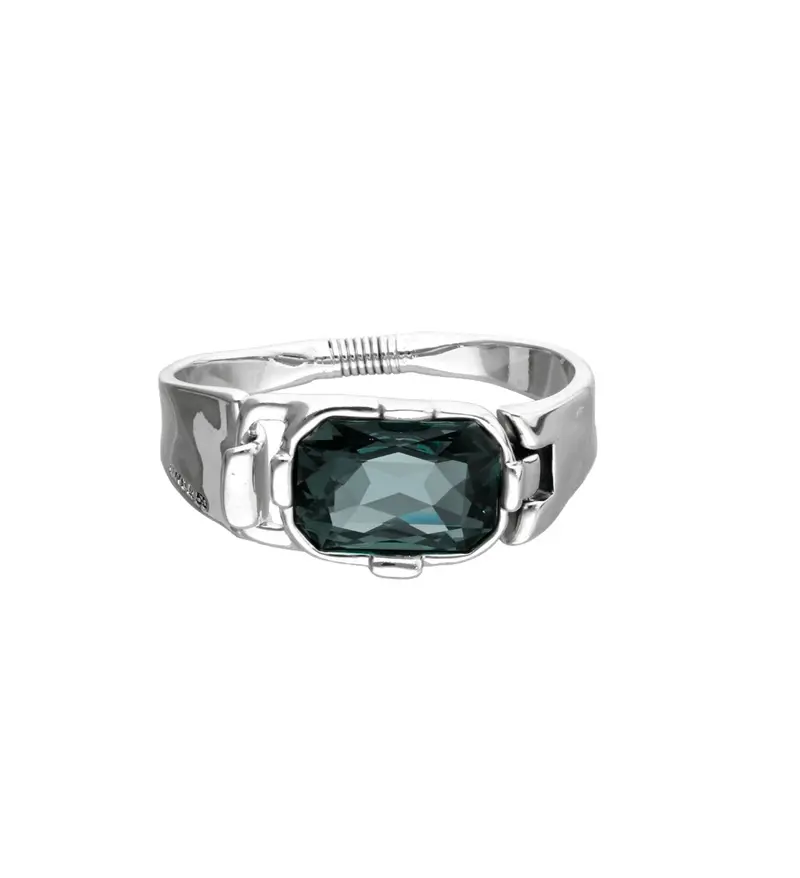 Sense Bracelet in Silver & Green