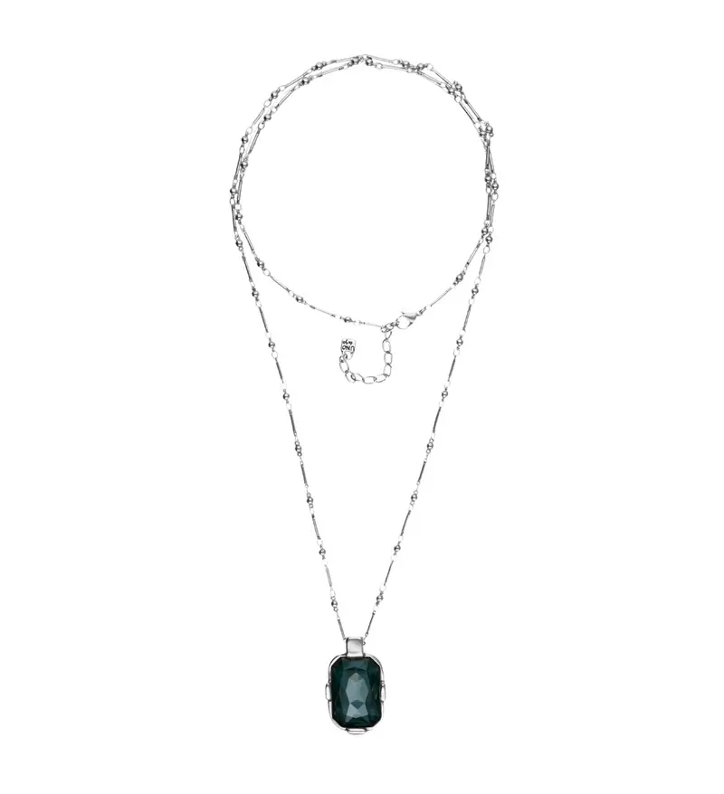 Sense Necklace in Silver & Green