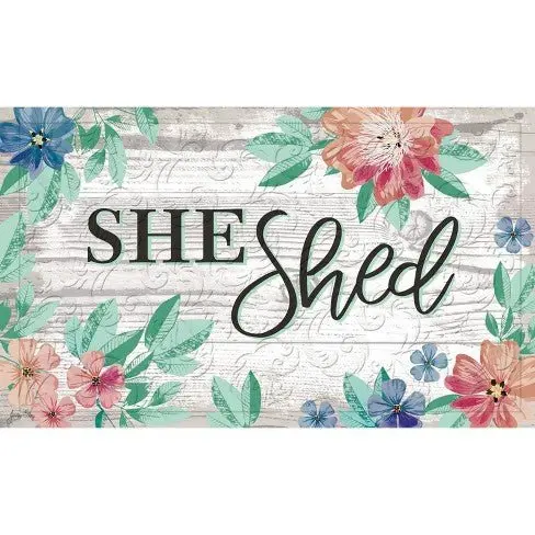 She Shed Embossed Door Mat