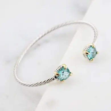 Shearin Cable Bracelet with Stones Blue