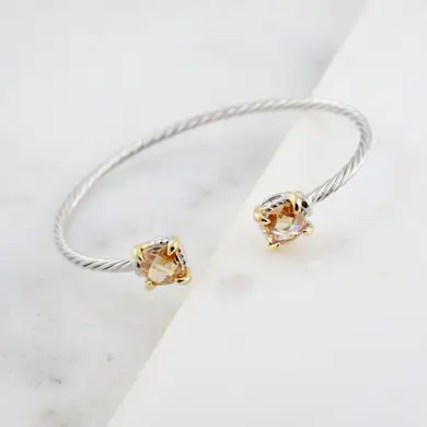 Shearin Cable Bracelet with Stones Champagne