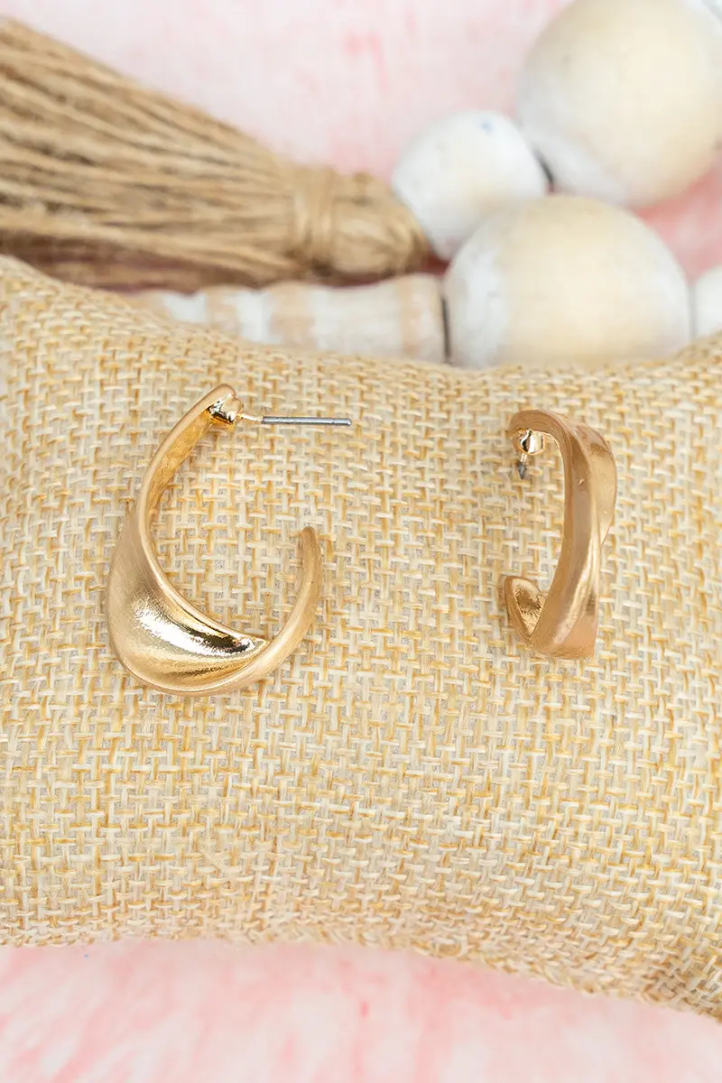 Shift the View Matte Goldtone Hoop Earrings
