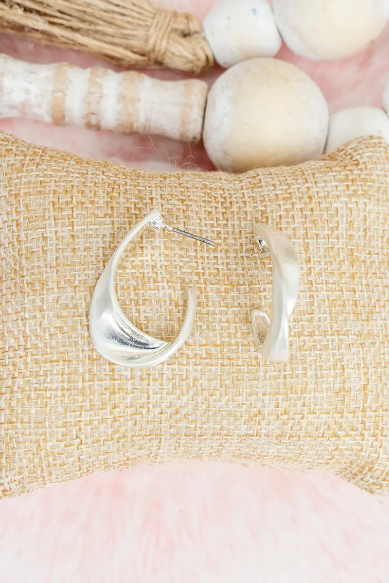 Shift the View Matte Silvertone Hoop Earrings