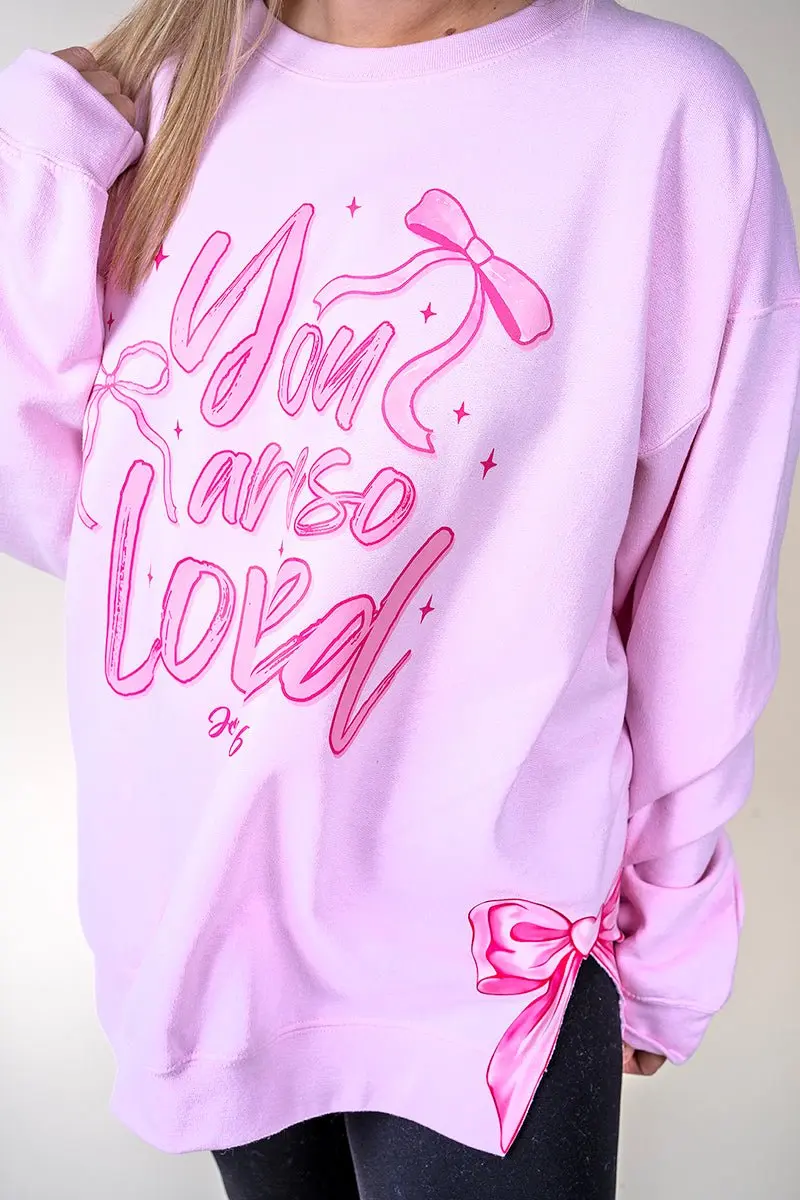 Side Bows Script So Loved Unisex NuBlend Crew Sweatshirt