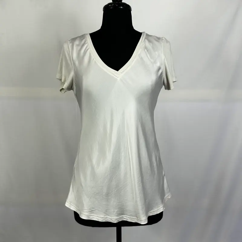 Silky Satin Finish V-Neck Top
