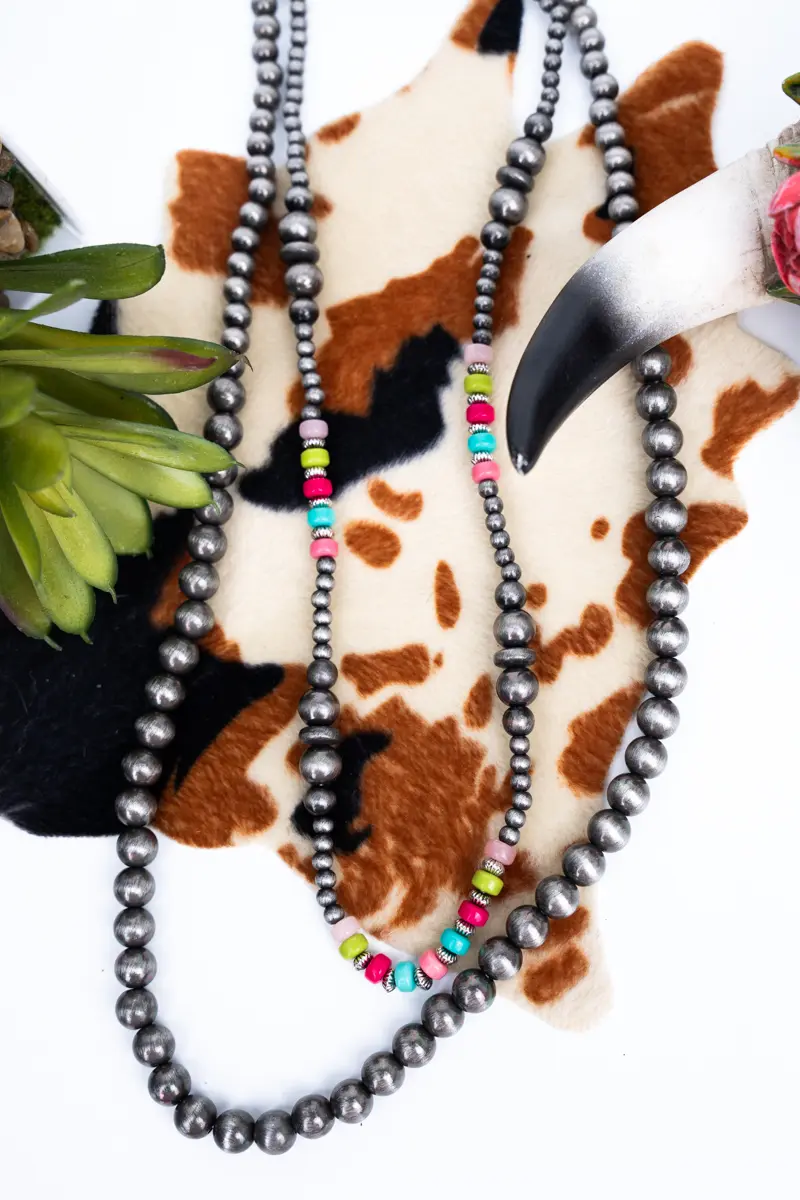 Silver Bluff Multi-Color Beaded Layered Necklace