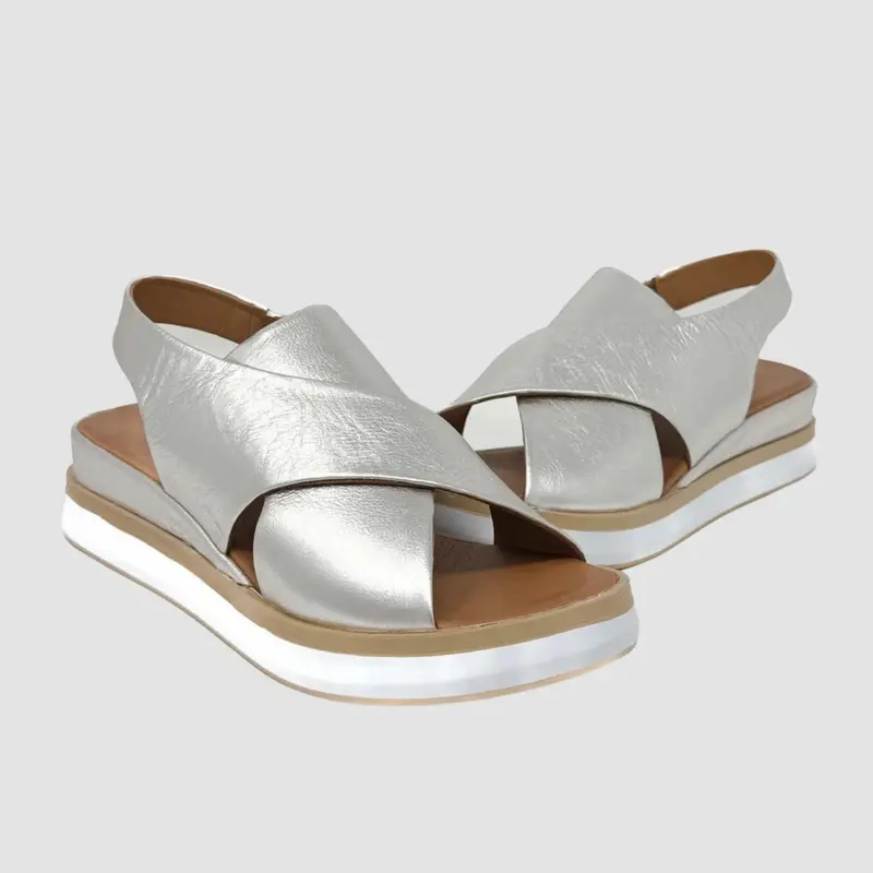 Silver Leather Handcrafted Sandals