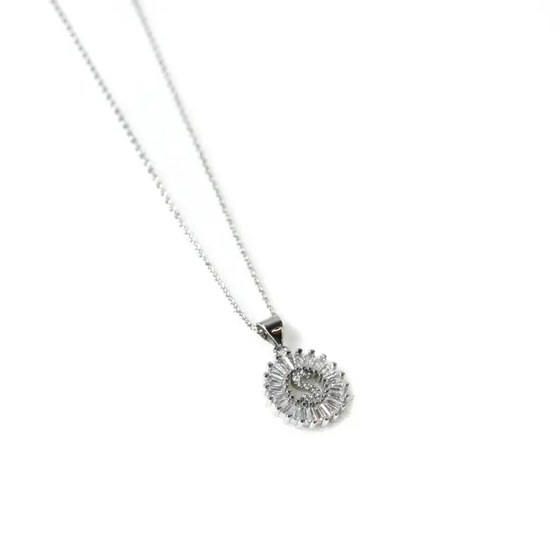 Silver Mini Radiant Initial Necklaces