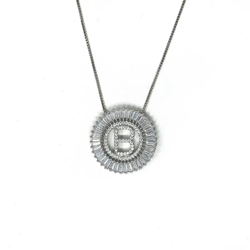 Silver Radiant Initial Necklace