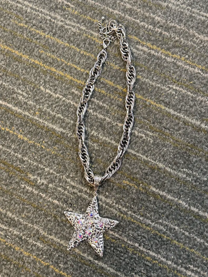 Silver Star Rhinestone Necklace - PREORDER