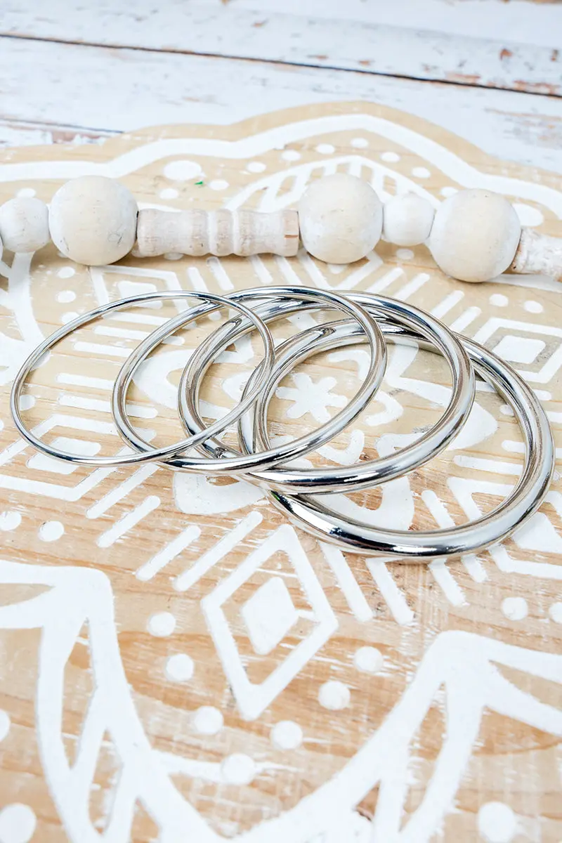 Silvertone Park Avenue Polish Bangle Set