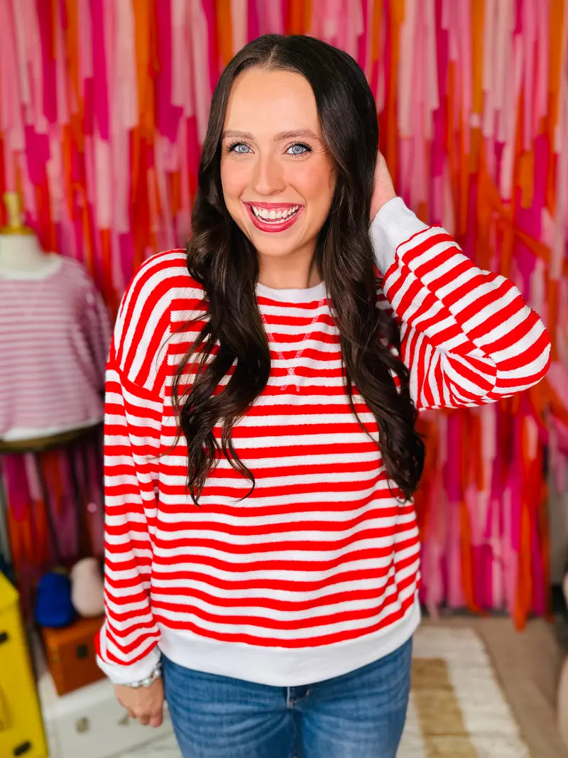 Simply Striped Top - Ruby