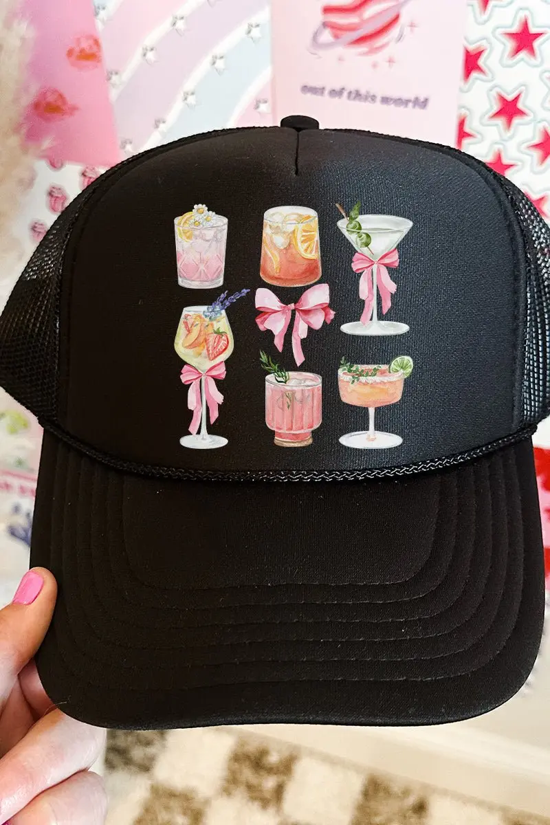 Sips By The Pool Otto Black Foam Front Trucker Hat