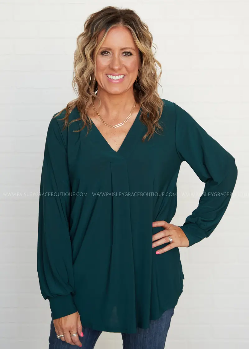 Sleek Refresh Top - Hunter Green* FINAL SALE *