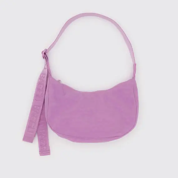 Small Nylon Crescent Bag - Peony